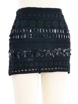 Prada Embellished Black Crochet Mini Skirt Bottom arcadeshops.com