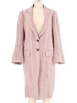 Ann Demeulemeester Quilted Stripe Longline Jacket