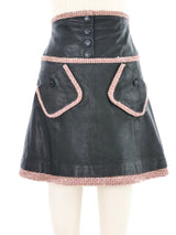 2003 Chanel Tweed Accented Leather Skirt Bottom arcadeshops.com