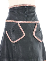 2003 Chanel Tweed Accented Leather Skirt Bottom arcadeshops.com