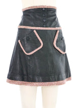 2003 Chanel Tweed Accented Leather Skirt Bottom arcadeshops.com