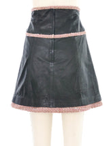 2003 Chanel Tweed Accented Leather Skirt Bottom arcadeshops.com