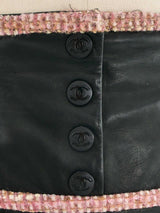 2003 Chanel Tweed Accented Leather Skirt Bottom arcadeshops.com