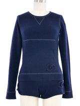 Chanel Navy Cashmere Shorts Ensemble Suit arcadeshops.com