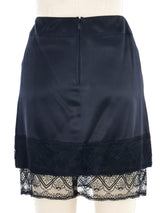 2003 Chanel Lace Trimmed Satin Skirt Bottom arcadeshops.com