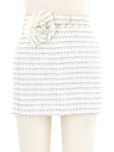 2005 Chanel Silver Tweed Mini Skirt Bottom arcadeshops.com