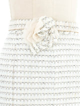 2005 Chanel Silver Tweed Mini Skirt Bottom arcadeshops.com
