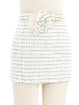 2005 Chanel Silver Tweed Mini Skirt Bottom arcadeshops.com