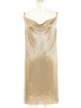 Versace Gold Metal Mesh Mini Dress