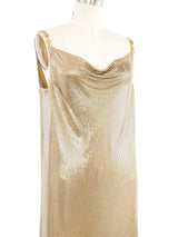 Versace Gold Metal Mesh Mini Dress