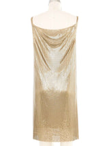 Versace Gold Metal Mesh Mini Dress