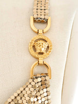 Versace Gold Metal Mesh Mini Dress