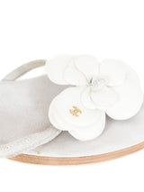 Chanel Patent Camellia Sandal, 35 Avccessory arcadeshops.com