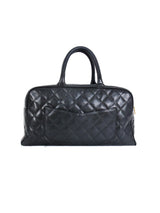 Chanel Black Caviar Quilted Bowling Bag Accessory arcadeshops.com
