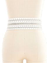 Gianfranco Ferre White Braided Chain Leather Belt