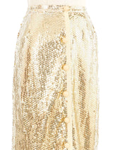 1970s Valentino Sequin Button Front Skirt Bottom arcadeshops.com