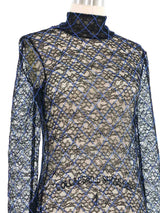 Chanel Embroidered Lace Turtleneck Top arcadeshops.com