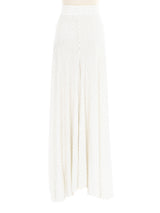 1970s White Micro Polka Dot Wide Leg Trousers Bottom arcadeshops.com