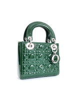 Christian Dior Lady Dior Emerald Patent Mini Handbag Accessory arcadeshops.com