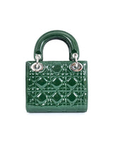 Christian Dior Lady Dior Emerald Patent Mini Handbag Accessory arcadeshops.com