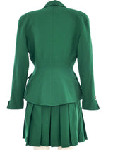 1992 Thierry Mugler Pierced Emerald Skirt Suit