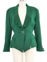 1992 Thierry Mugler Pierced Emerald Skirt Suit
