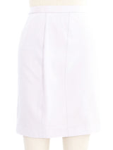 Thierry Mugler Silver Raw Silk Skirt Suit