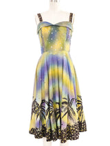 1950s Sequined Palm Tree Print Dress Dress arcadeshops.com