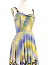 1950s Sequined Palm Tree Print Dress Dress arcadeshops.com
