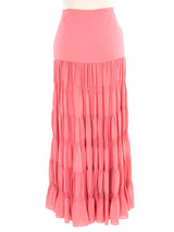 Le Dix Balenciaga Pink Tiered Maxi Skirt Bottom arcadeshops.com