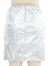 Rick Owens Strobe Silver Denim Mini Skirt Bottom arcadeshops.com