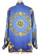 Hermes Cosmos Silk Button Front Shirt Top arcadeshops.com
