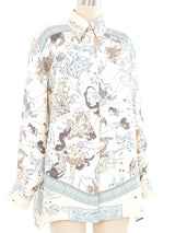 Hermes Zodiaque Silk Button Front Shirt Top arcadeshops.com