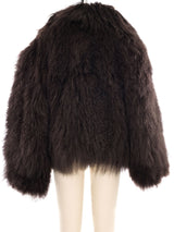 Chocolate Brown Mongolian Fur Coat Jacket arcadeshops.com