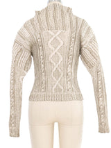 Issey Miyake Pleats Please Cable Knit Printed Top Top arcadeshops.com
