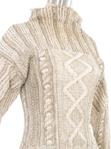 Issey Miyake Pleats Please Cable Knit Printed Top Top arcadeshops.com