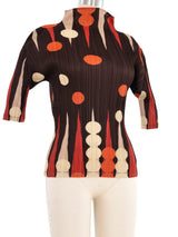 Issey Miyake Pleats Please Backgammon Printed Top Top arcadeshops.com