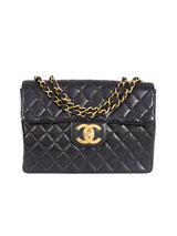 1990s Chanel Quilted Lambskin Jumbo Half Flap Bag Accessory arcadeshops.com