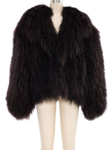 Chocolate Brown Mongolian Fur Coat Jacket arcadeshops.com