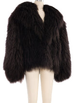 Chocolate Brown Mongolian Fur Coat Jacket arcadeshops.com