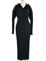 Issey Miyake Pleats Please Black Button Front Dress Dress arcadeshops.com