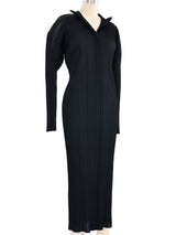 Issey Miyake Pleats Please Black Button Front Dress Dress arcadeshops.com