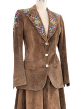 Nudies Rodeo Tailors Embroidered Suede Skirt Suit Bottom arcadeshops.com
