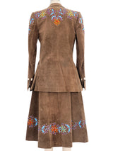 Nudies Rodeo Tailors Embroidered Suede Skirt Suit Bottom arcadeshops.com