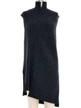 Celine Grey Rib Knit Crossover Sweater Top arcadeshops.com