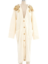Embellished Ivory Maxi Cardigan Top arcadeshops.com