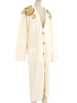 Embellished Ivory Maxi Cardigan Top arcadeshops.com