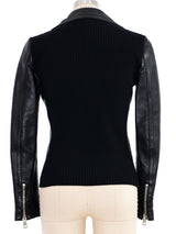 Gucci Black Leather Moto Jacket Jacket arcadeshops.com