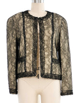 1980s Chanel Lace Overlay Jacket Jacket arcadeshops.com