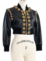 Dolce & Gabbana Studded Leather Jacket Jacket arcadeshops.com